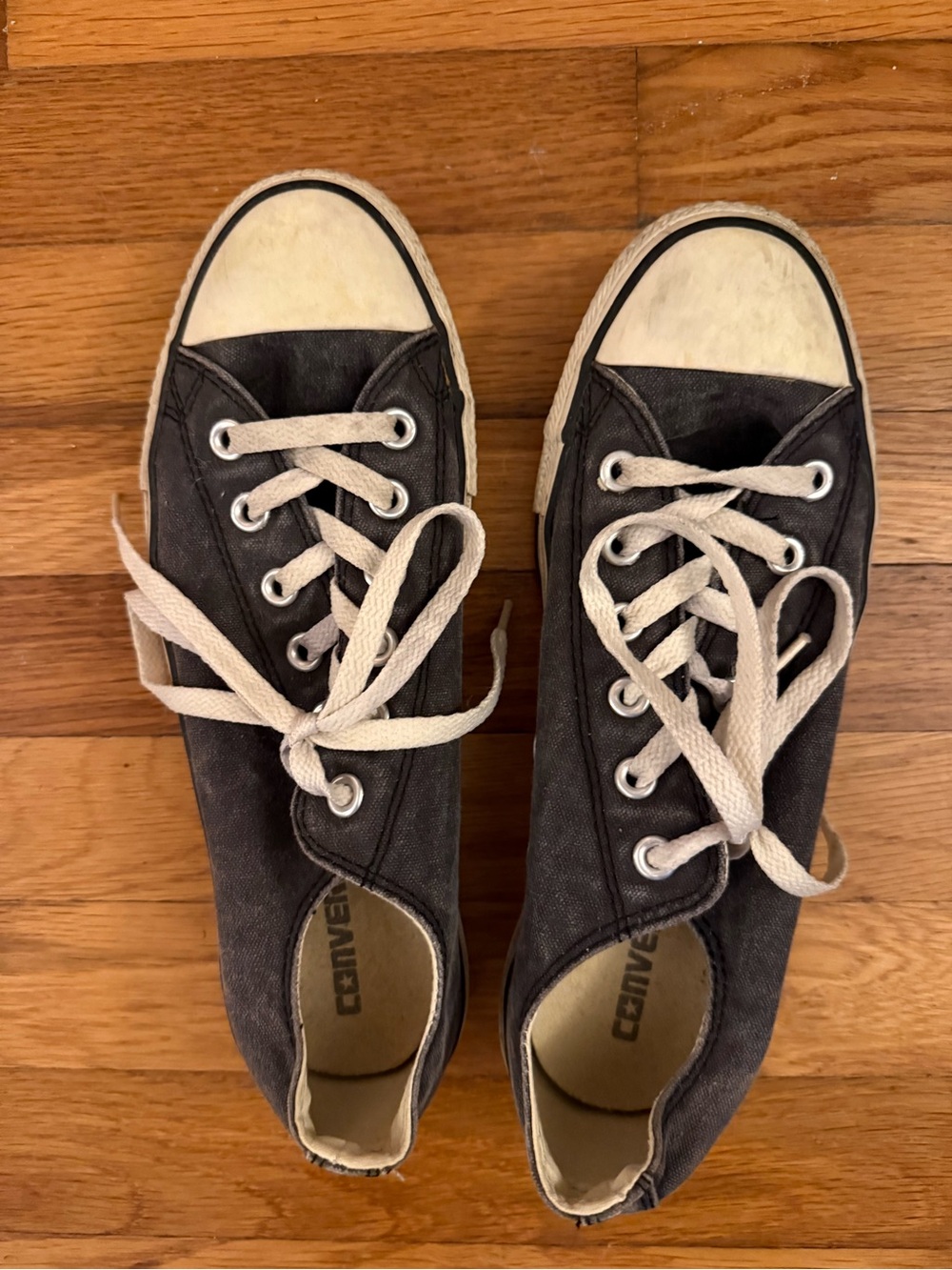 Converse Low-Top Canvas Sneakers - Black with White Accents